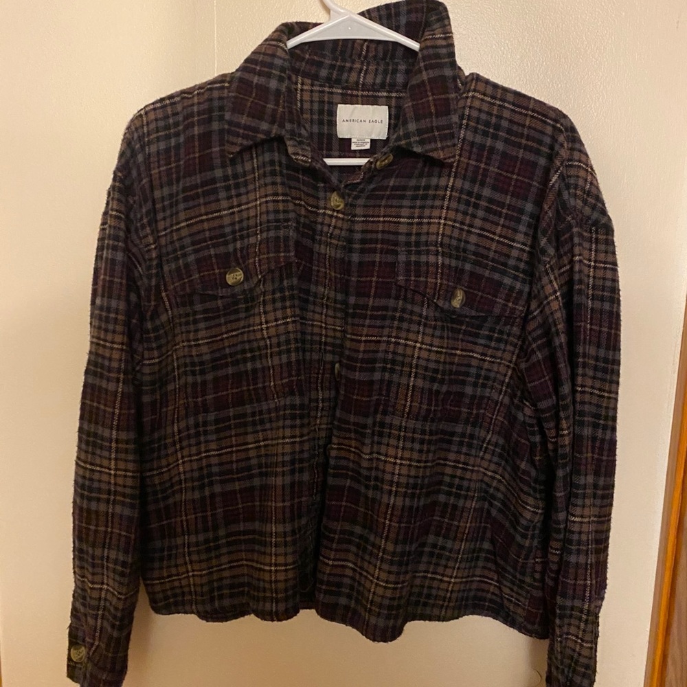 American Eagle Cropped Flannel
